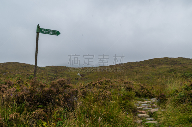 格伦科,苏格兰,英国,徒步旅行,方向标,科河,洛哈伯,苏格兰高地,天空,水平画幅