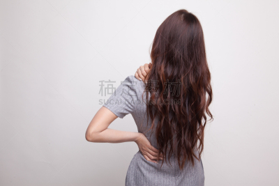 女人,青年人,背痛,颈痛,关节,肩,灰色,水平画幅,人,泰国