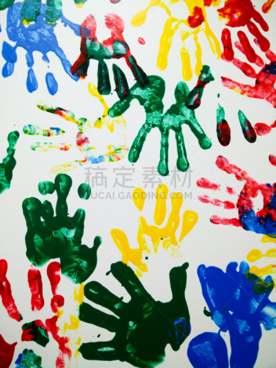 儿童,痕迹,举起手,垂直画幅,式样,指纹,蓝色,绘画插图,符号,拇指