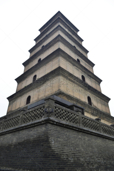 宝塔,巨大的,大雁塔,西安,垂直画幅,低视角,建筑,无人