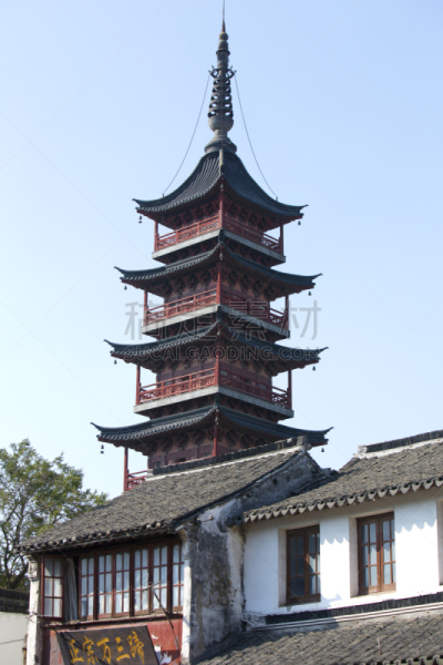 亚洲,宝塔,天空,对称,灵性,边框,艺术,职权,古老的,旅行者