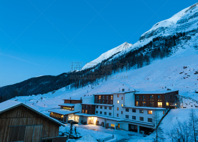 hintertux glacier,度假胜地,冬季运动,水平画幅,夜晚,雪,无人,户外,山脉,高处