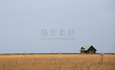 房屋,塞里雅兰瀑布,seljalandsfoss waterfall,水平画幅,绿色,无人,地平线,户外,冰岛国,摄影