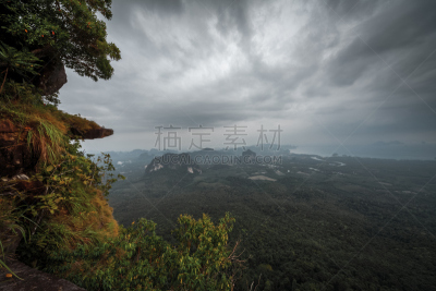 泰国,奥南湾,地形图,天空,水平画幅,山,无人,夏天,户外,草