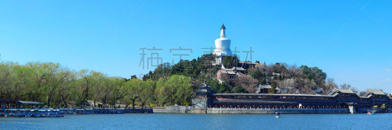 北海公园,全景,天空,公园,水平画幅,无人,古老的,户外,湖
