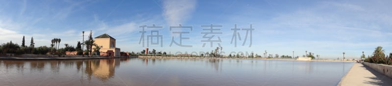 吉隆坡花园,亭台楼阁,盆地,柏柏尔人,水,水平画幅,无人,古老的,户外,摩洛哥