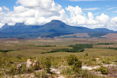 拉格兰萨巴那,罗赖马山,平顶山,canaima,圭亚那,天空,水平画幅,户外,美洲,云景