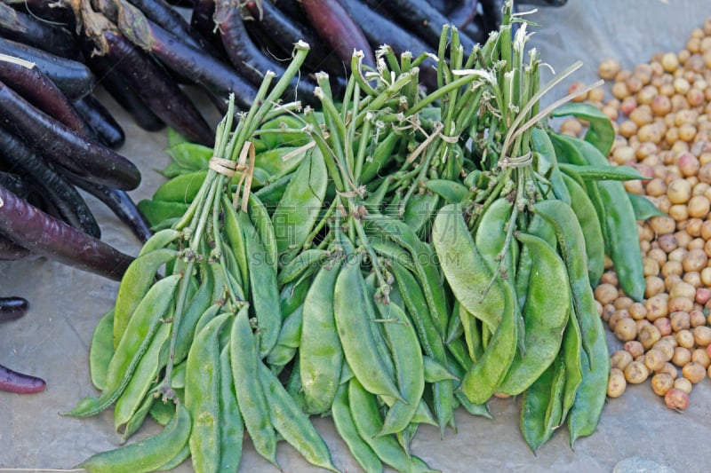 扁豆,易腐,mange-tout,豌豆荚,维生素a,水平画幅,无人,生食,户外,特写