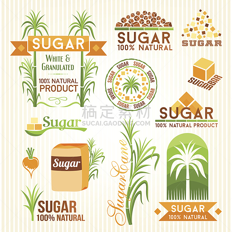 甘蔗,式样,化学元素周期表,砂糖,红糖,方糖,农业,华丽的,边框,食品