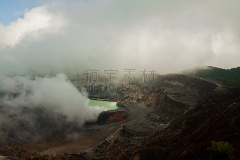 波阿斯火山,灰尘,喷气孔,硫磺,哥斯达黎加,浓烟,火山口,熔岩,中美洲,气候