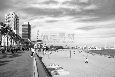 巴塞罗那,黑白图片,阿格巴塔,旅游目的地,水平画幅,建筑,无人,建筑外部,户外,城市