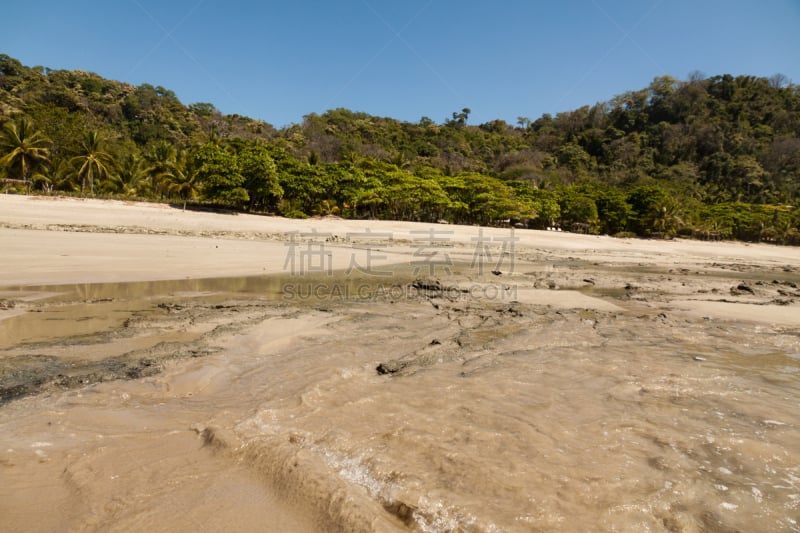 哥斯达黎加,海滩,加科,关那卡斯提,盐滩,留白,度假胜地,水平画幅,沙子