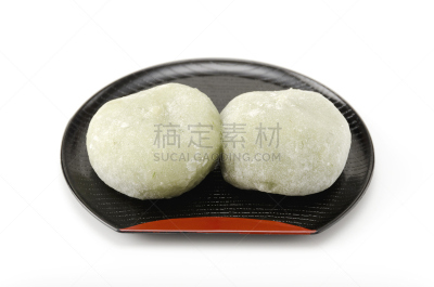 艾蒿,年糕,日式草饼,魁蒿,甜豆沙,糯米团,赤豆,日本点心,水平画幅,绿色