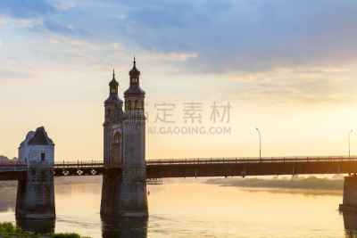 桥,伊丽莎白二世,水,天空,水平画幅,早晨,海产,行人,夏天,户外