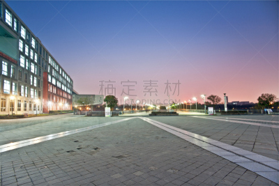 学校,学校公寓,成都,过道,校园,水平画幅,景观设计,建筑,夜晚,无人