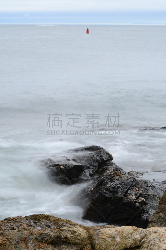 岩石,海洋,垂直画幅,波浪,克莱德港,无人,2015年,缅因州,运动模糊,摄影