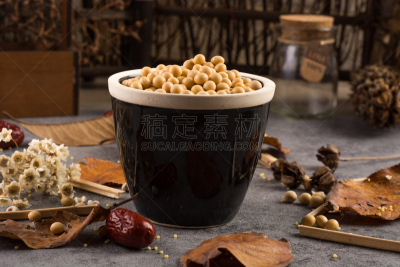 大豆,什锦烤燕麦片,水平画幅,素食,生食,膳食,干的,特写,豆腐,充满的