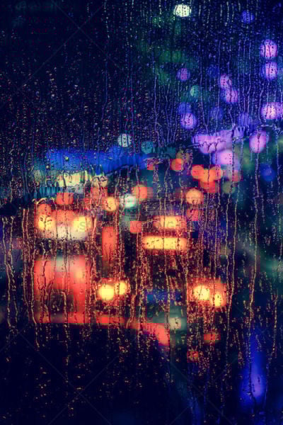 照明设备,窗户,雨滴,路,背景虚化,加尔各答,霓虹色,垂直画幅,水,暴风雨
