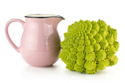 清新,白色,罗马花椰菜,绿色,分离着色,蔬菜,螺线,一个物体,背景分离,食品