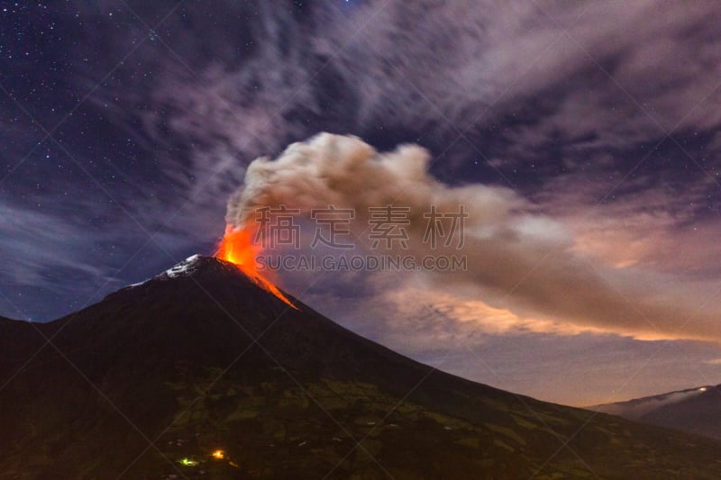 通古拉瓦火山,水平画幅,摄影,行动,活动,爆发