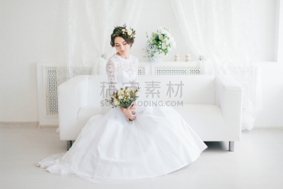 新娘,幸福,等,自然美,青年人,新郎,月桂花冠,花环,美,女人