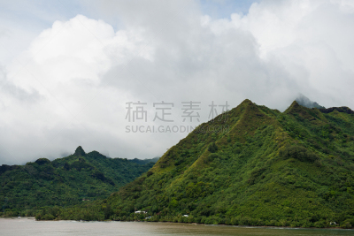 地形,流动厕所,魔幻岛,茉莉雅岛,南太平洋,法属玻利尼西亚,度假胜地,水平画幅,无人,火山地形