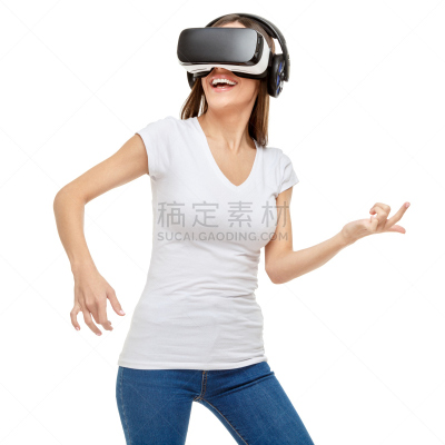 女人,虚拟现实,飞行风镜,虚拟现实模拟器,网络空间,玩家,数字取景器,电子人,白人,仅成年人