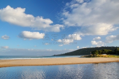 大洋路,奥特威区,洛恩,水,水平画幅,山,沙子,沙洲,旅行者,夏天