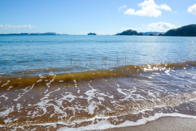海滩,都市风光,bay of islands,天空,水平画幅,沙子,无人,邮轮,夏天,工业