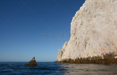 海狮,岩石,巨大的,小的,看,圣路卢卡斯,南加里福尼亚,下加利福尼亚半岛,自然,天空
