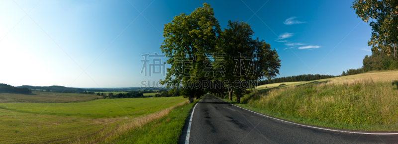 路,草地,捷克,水平画幅,无人,全景,户外,多马利斯,田园风光,摄影