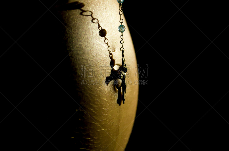 玫瑰经念珠,手,肚子,暗色,背景分离,父母,母亲,一个人,青年女人,拿着