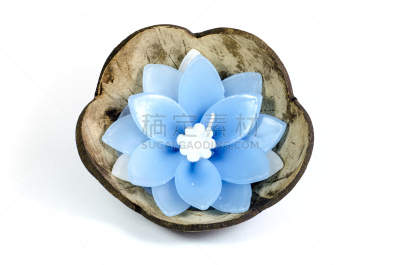 仅一朵花,蜡烛,水平画幅,无人,蓝色,香水,玫瑰,背景分离,活力,白色