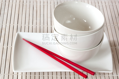 筷子,碗,米,饭碗,白色,红色,厨房器具,饮食,食品,图像