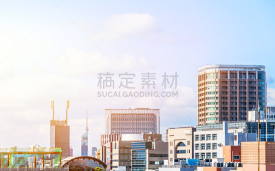 都市风景,日本,城市天际线,城镇景观,云,黄昏,现代,建筑,金融区,市区