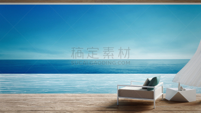 夏天,起居室,海洋,海滩,假日别墅,室内,三维图形,风景,生活方式,度假