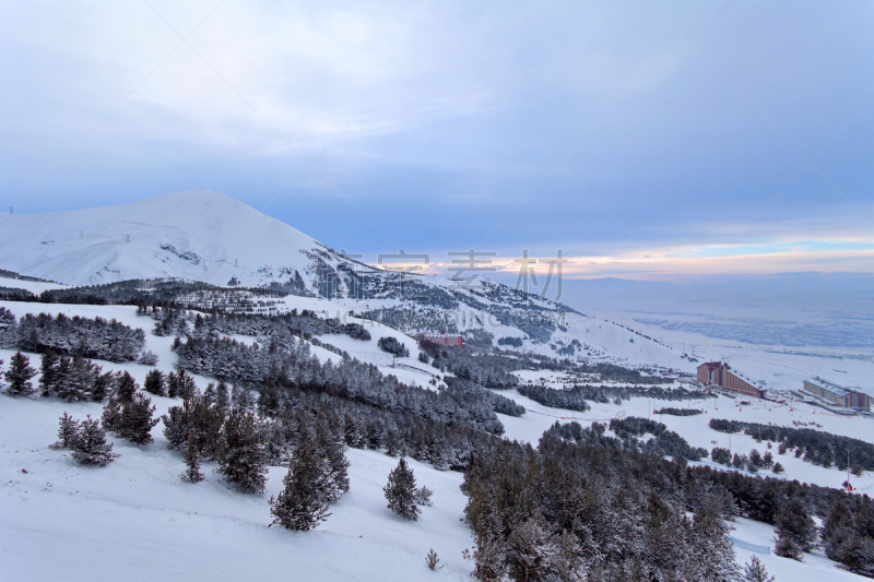 山,土耳其,埃尔祖鲁姆,天空,美,度假胜地,水平画幅,雪,滑雪坡,户外