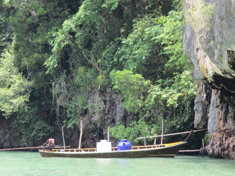 詹姆斯庞德岛,观光船,洞穴,零售店,水平画幅,无人,泰国,岛,海洋,摄影