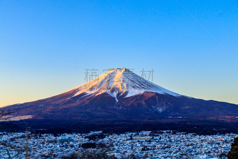 雪,冬天,富士山,日本,自然美,水,天空,美,水平画幅,云