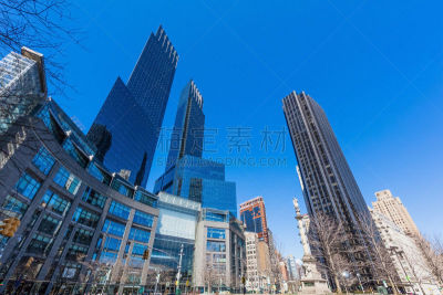 纽约,美国,著名景点,曼哈顿,哥伦布,圆形,哥伦布盘,摩天大楼,图像,北美