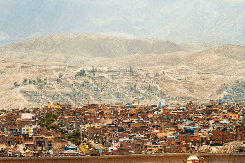 居住区,秘鲁,阿雷基帕城,米斯蒂火山,美,水平画幅,山,无人,偏远的,户外