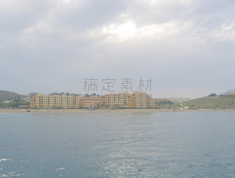 马拉加省,海洋,西班牙,海岸线,水,水平画幅,无人,光亮,夏天,户外