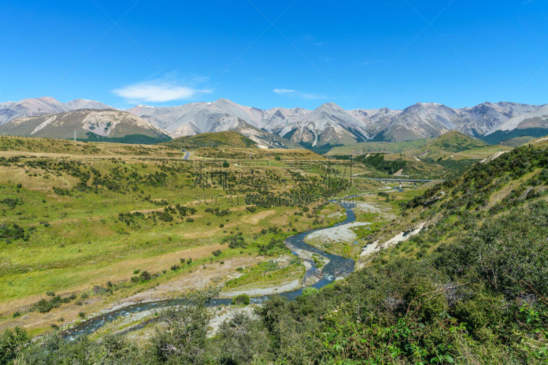 新西兰,野生动物保护区,小溪,洞穴,arthurs pass,风景,草,巨石,小路,羽扇豆