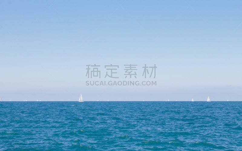 密歇根湖,林肯公墓,密歇根,自然,水平画幅,无人,蓝色,夏天,户外,有帆船