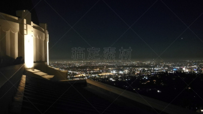 格里菲思公园,美国,格里菲思公园天文台,旅游目的地,水平画幅,地形,建筑,夜晚,无人,城市天际线