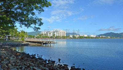 滨水,都市风景,城市天际线,凯恩斯,地形,度假胜地,阿瑟顿高地,水平画幅,旅行者,户外
