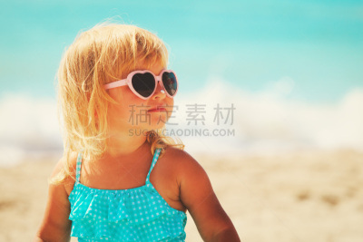 海滩,太阳,女孩,概念,紫外线辐射,防晒霜,水平画幅,沙子,奶油,健康