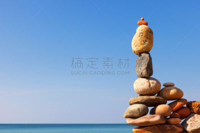 背景,岩石,鹅卵石,海洋,天空,蓝色,粉色,白色,叠罗汉