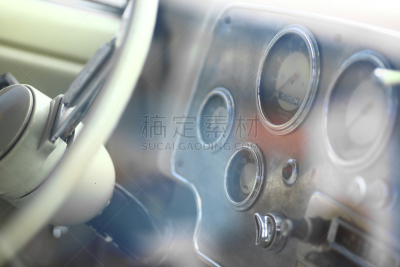 老爷车,仪表板,计程表,汽车内部,水平画幅,古老的,陆用车,古典式,特写,量表