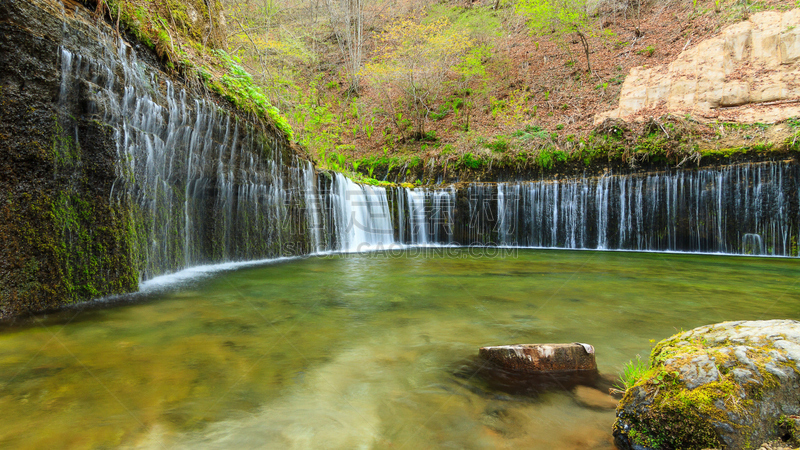 shiraito falls,轻井泽町,长野县,自然,宁静,水平画幅,瀑布,无人,日本,夏天